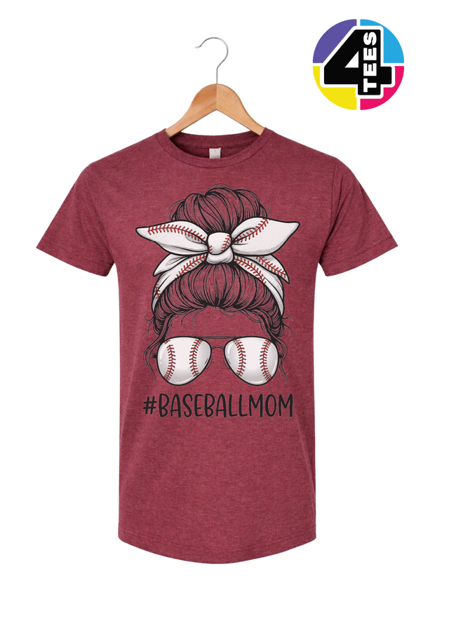 Baseball Mom Messy Bun Tee