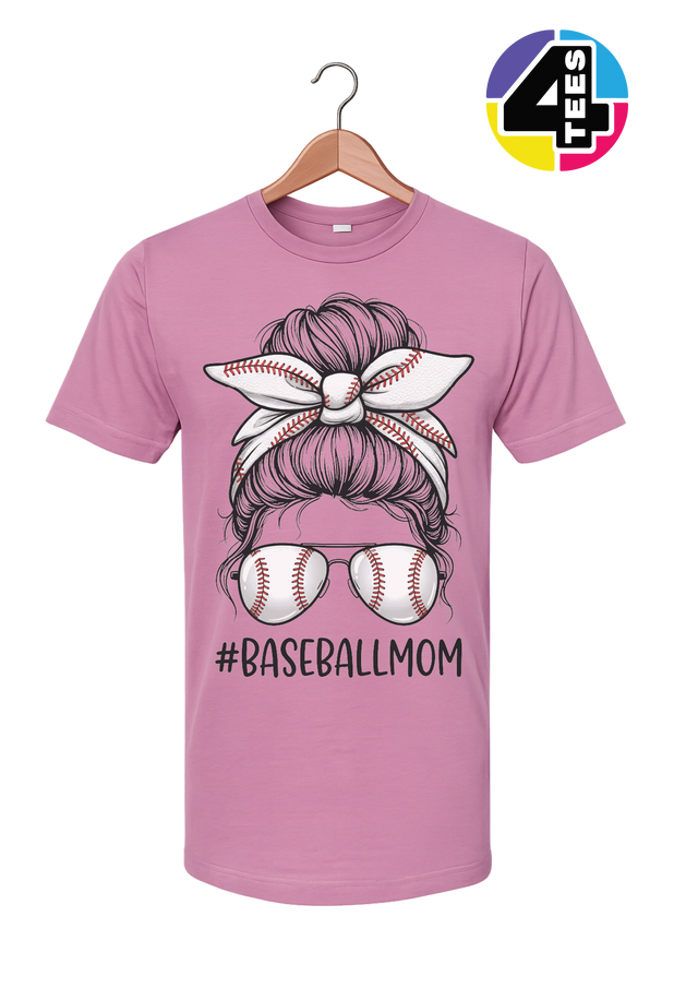 Baseball Mom Messy Bun Tee