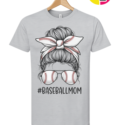 Baseball Mom Messy Bun Tee