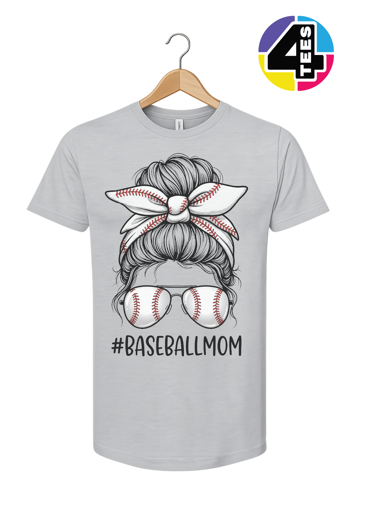 Baseball Mom Messy Bun Tee