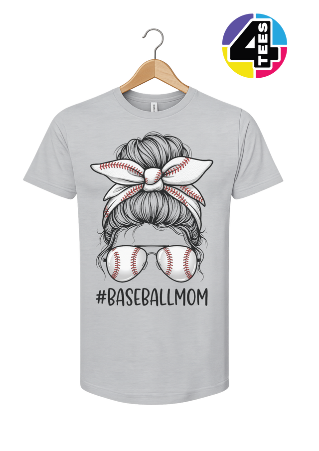 Baseball Mom Messy Bun Tee