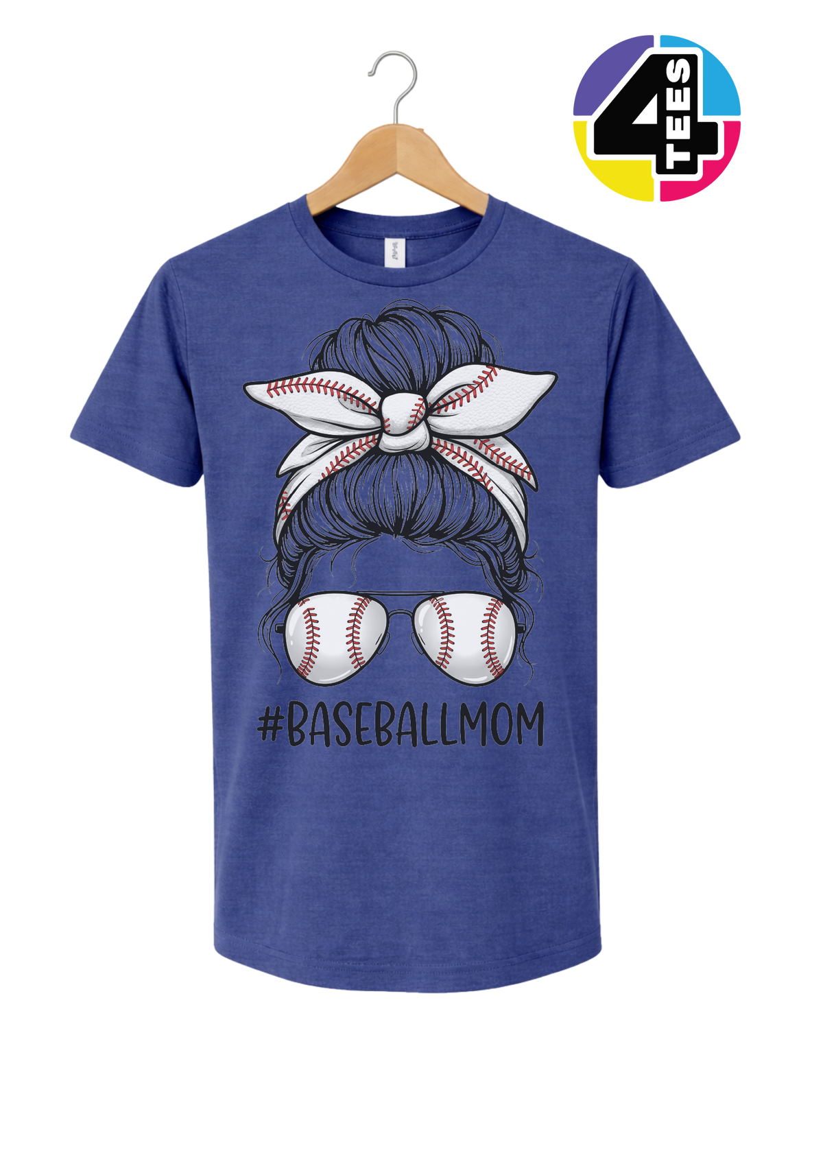 Baseball Mom Messy Bun Tee