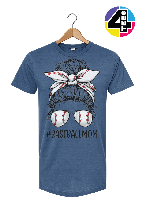 Baseball Mom Messy Bun Tee