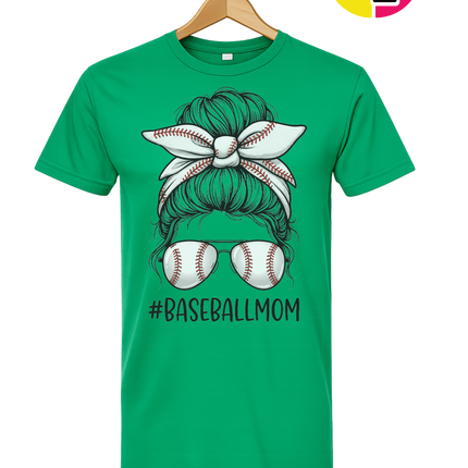 Baseball Mom Messy Bun Tee