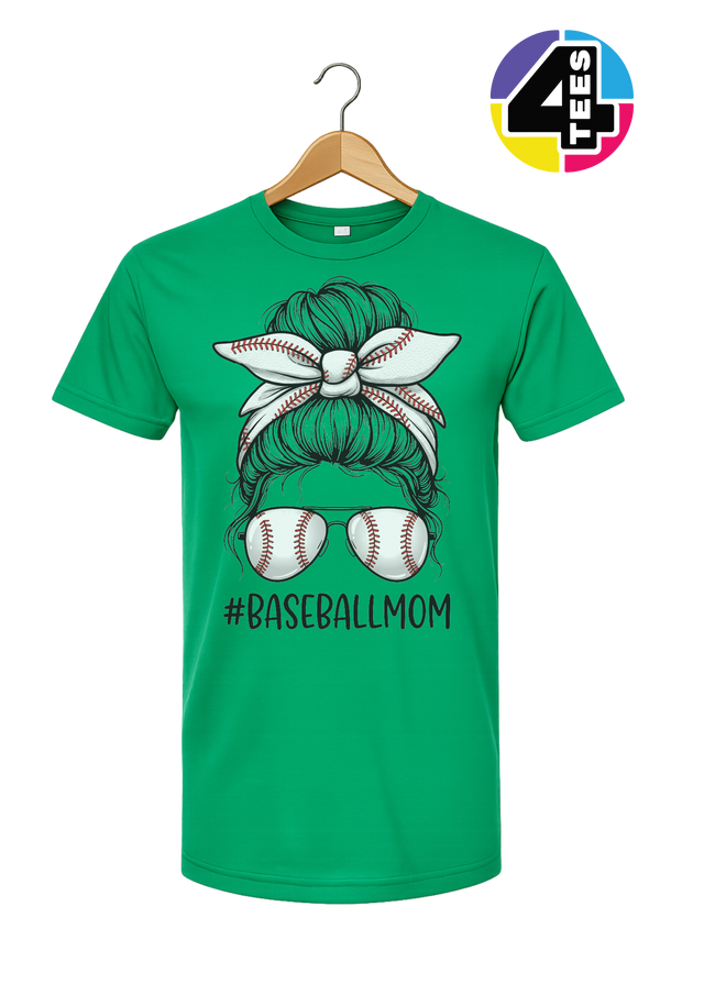 Baseball Mom Messy Bun Tee