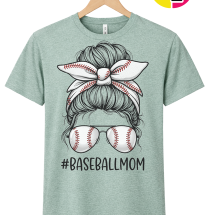 Baseball Mom Messy Bun Tee