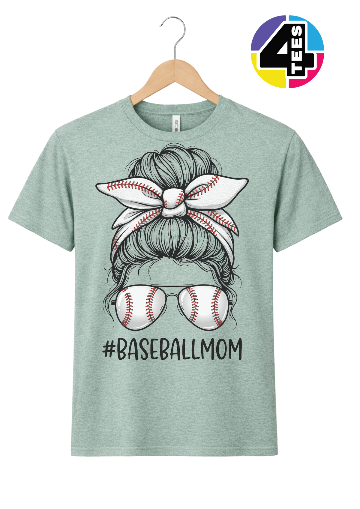 Baseball Mom Messy Bun Tee