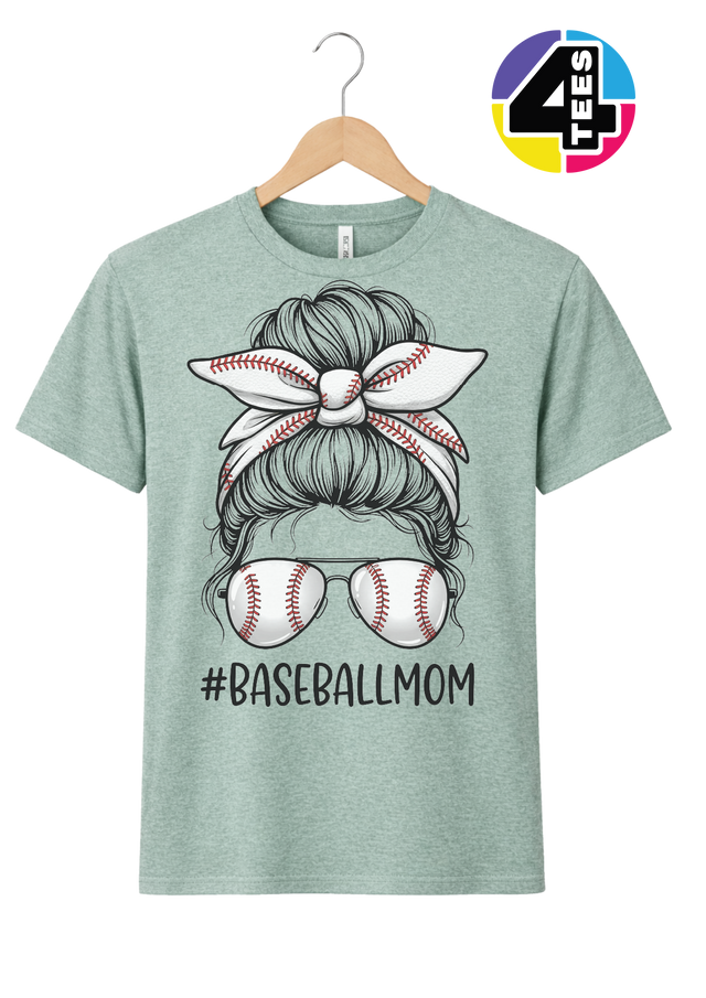 Baseball Mom Messy Bun Tee