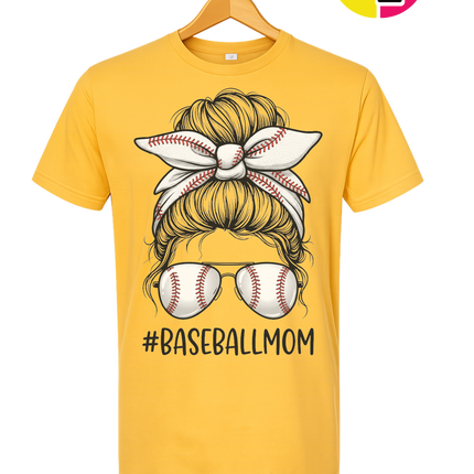 Baseball Mom Messy Bun Tee