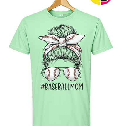 Baseball Mom Messy Bun Tee