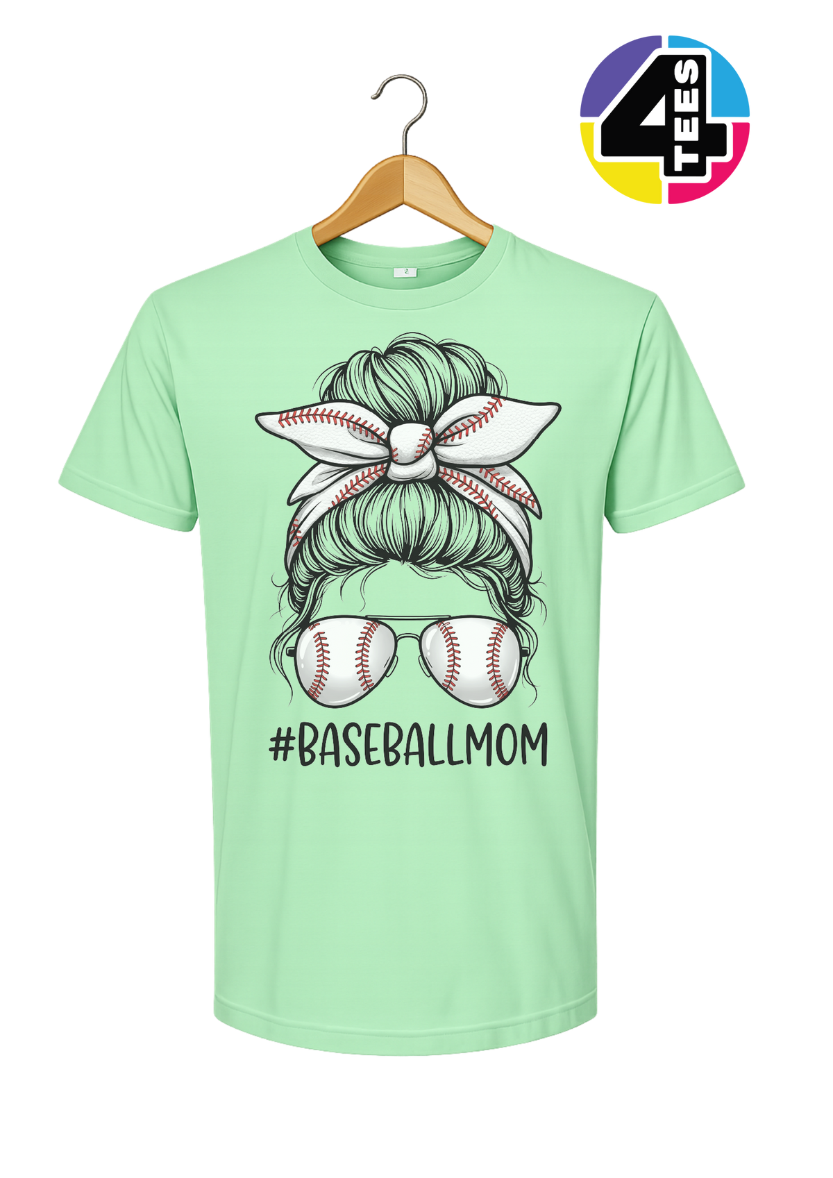 Baseball Mom Messy Bun Tee