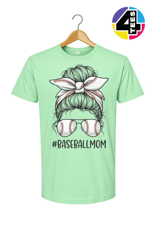 Baseball Mom Messy Bun Tee