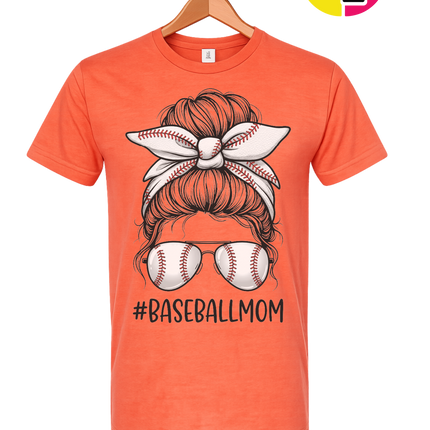 Baseball Mom Messy Bun Tee