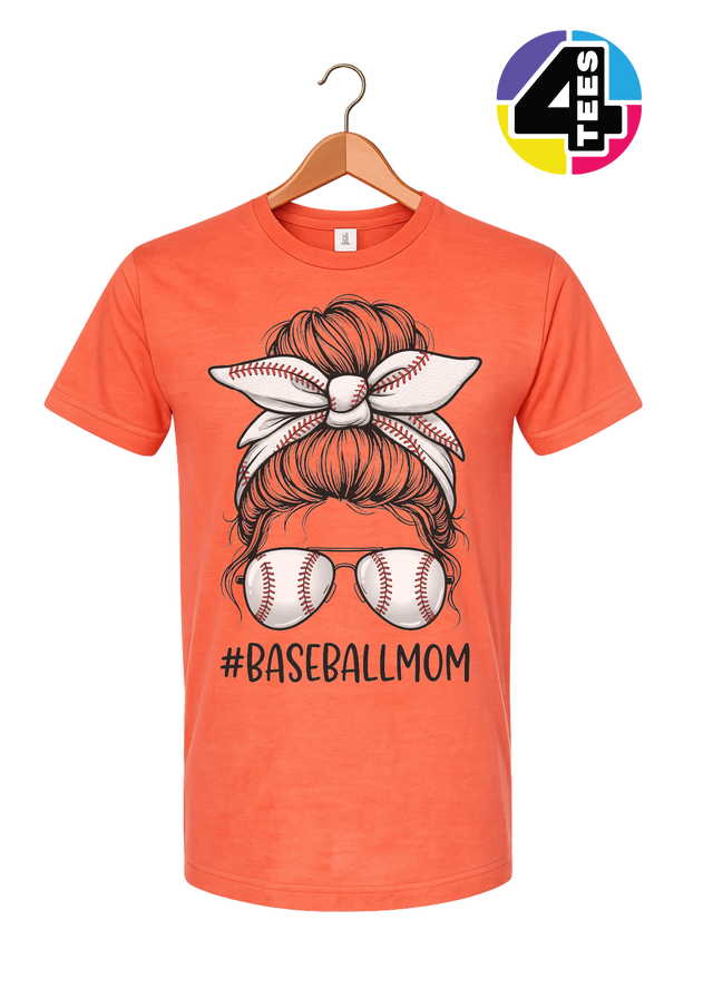 Baseball Mom Messy Bun Tee