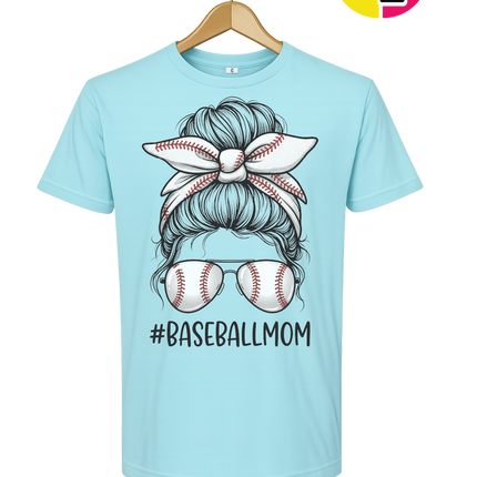 Baseball Mom Messy Bun Tee