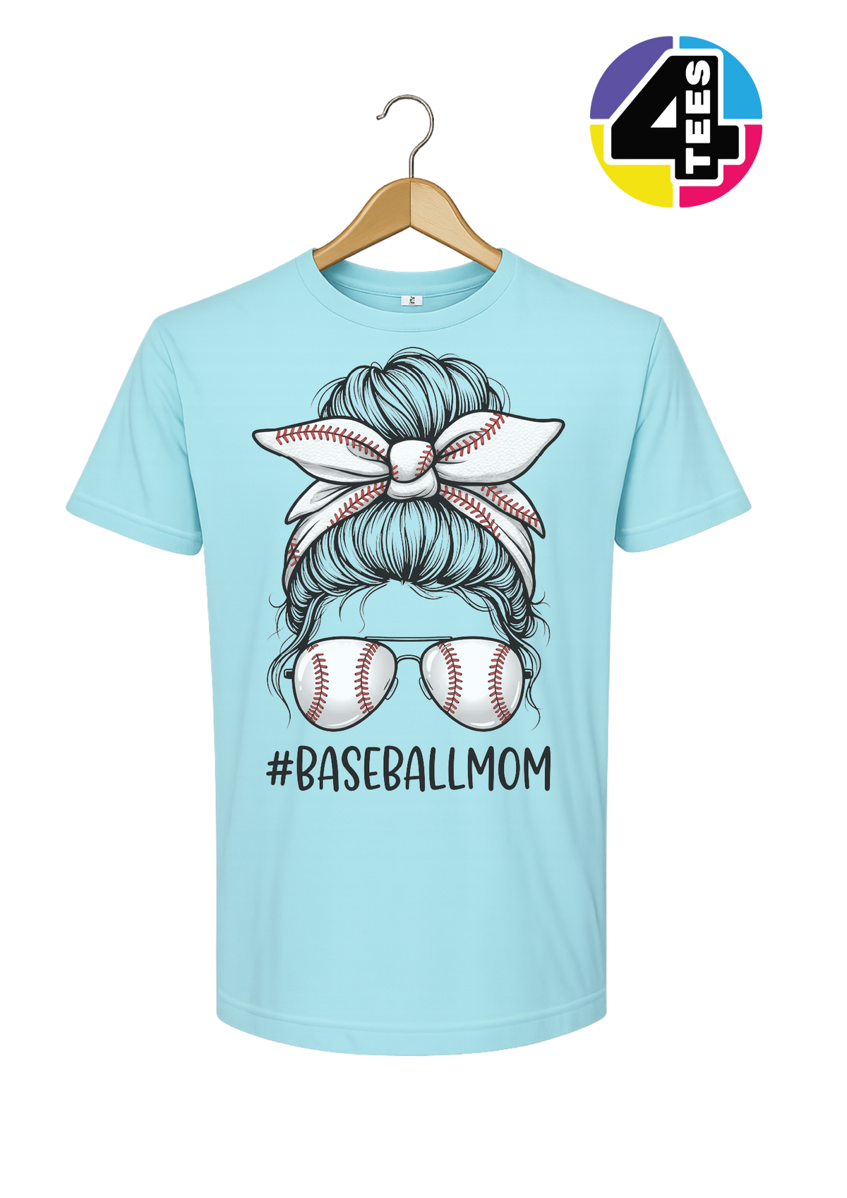 Baseball Mom Messy Bun Tee