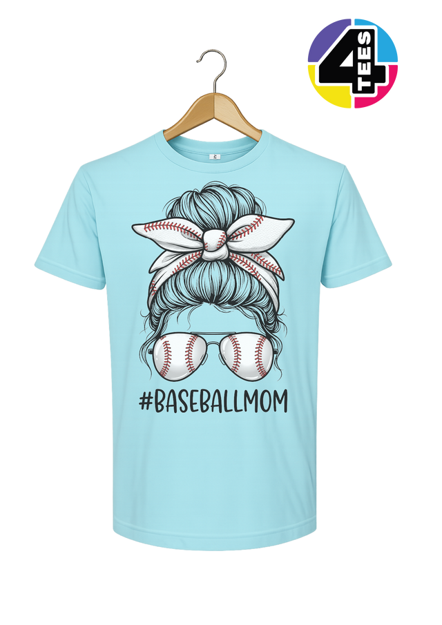 Baseball Mom Messy Bun Tee