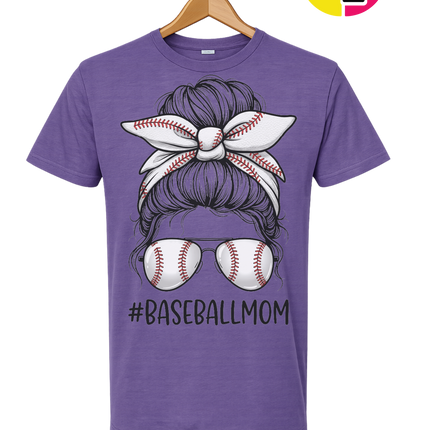 Baseball Mom Messy Bun Tee
