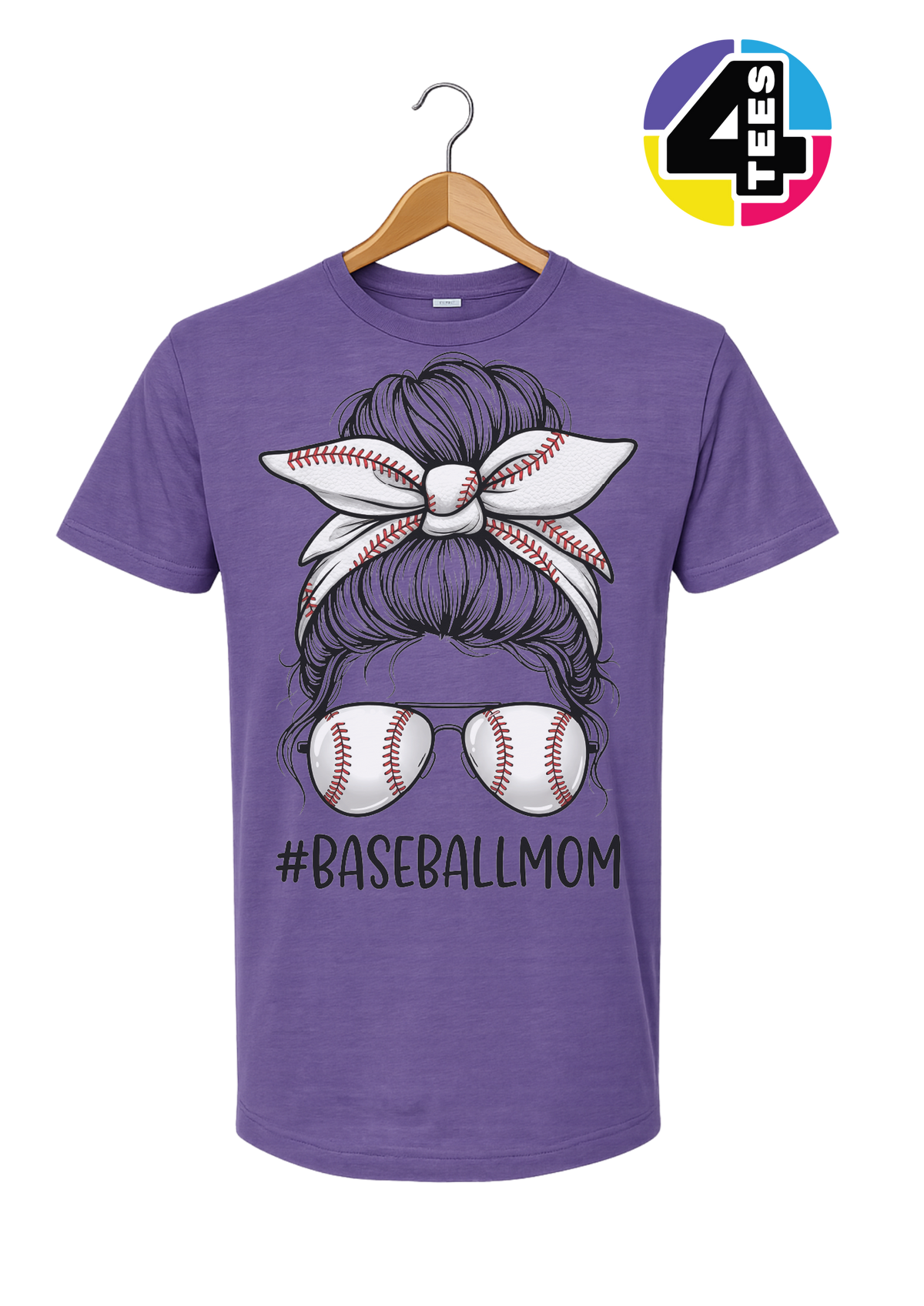 Baseball Mom Messy Bun Tee