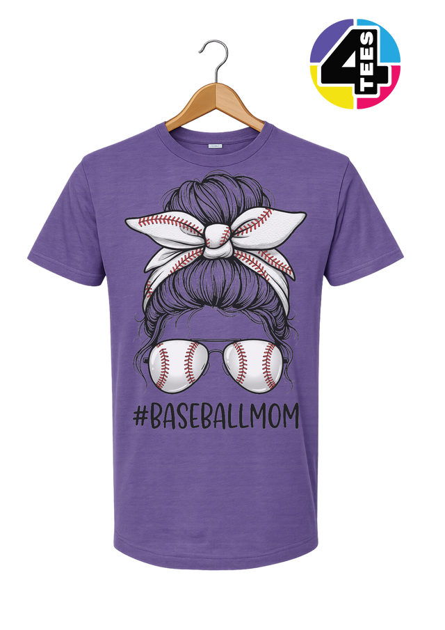 Baseball Mom Messy Bun Tee