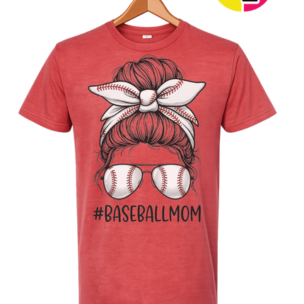 Baseball Mom Messy Bun Tee