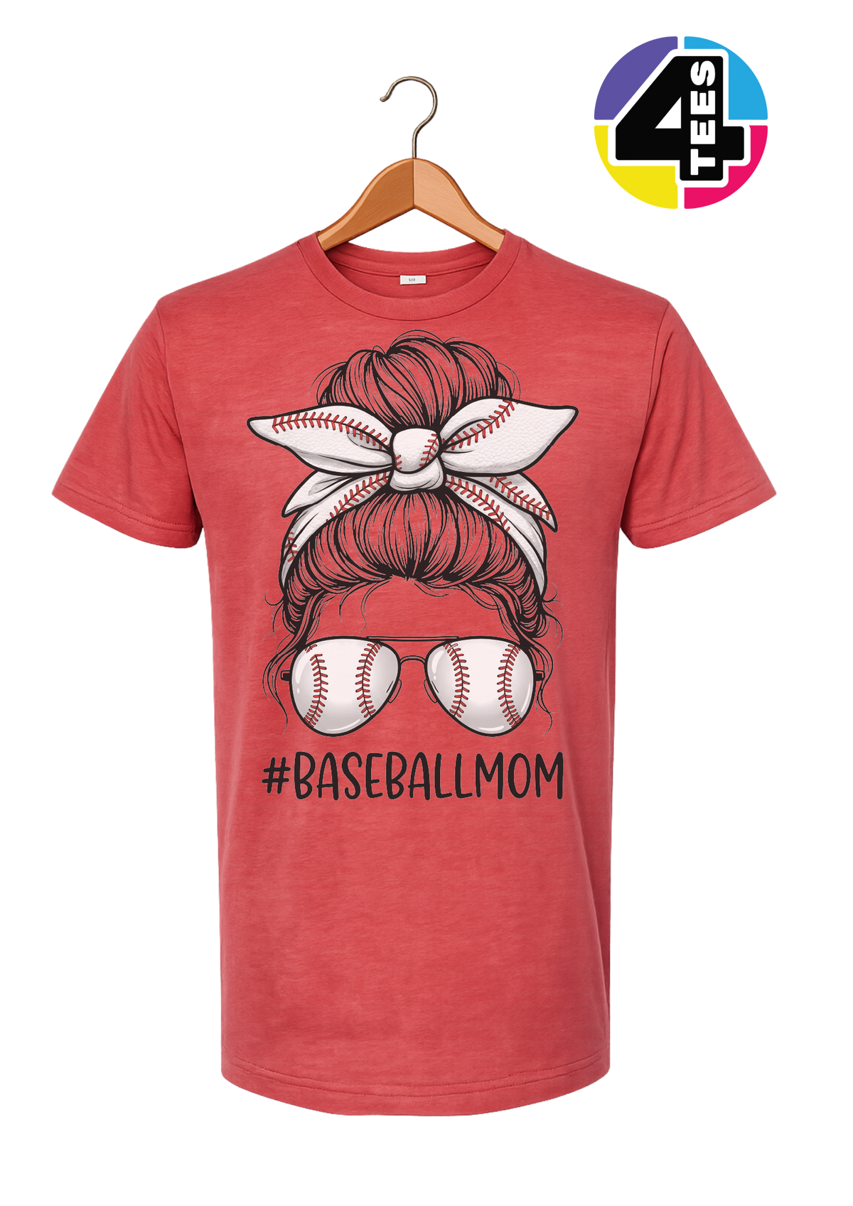 Baseball Mom Messy Bun Tee