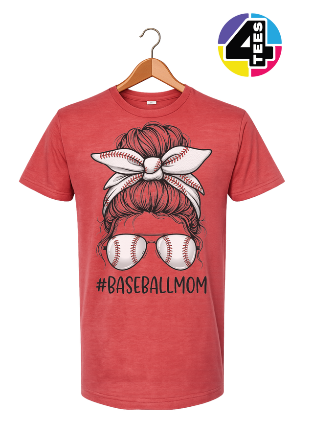 Baseball Mom Messy Bun Tee