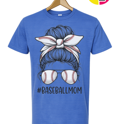 Baseball Mom Messy Bun Tee