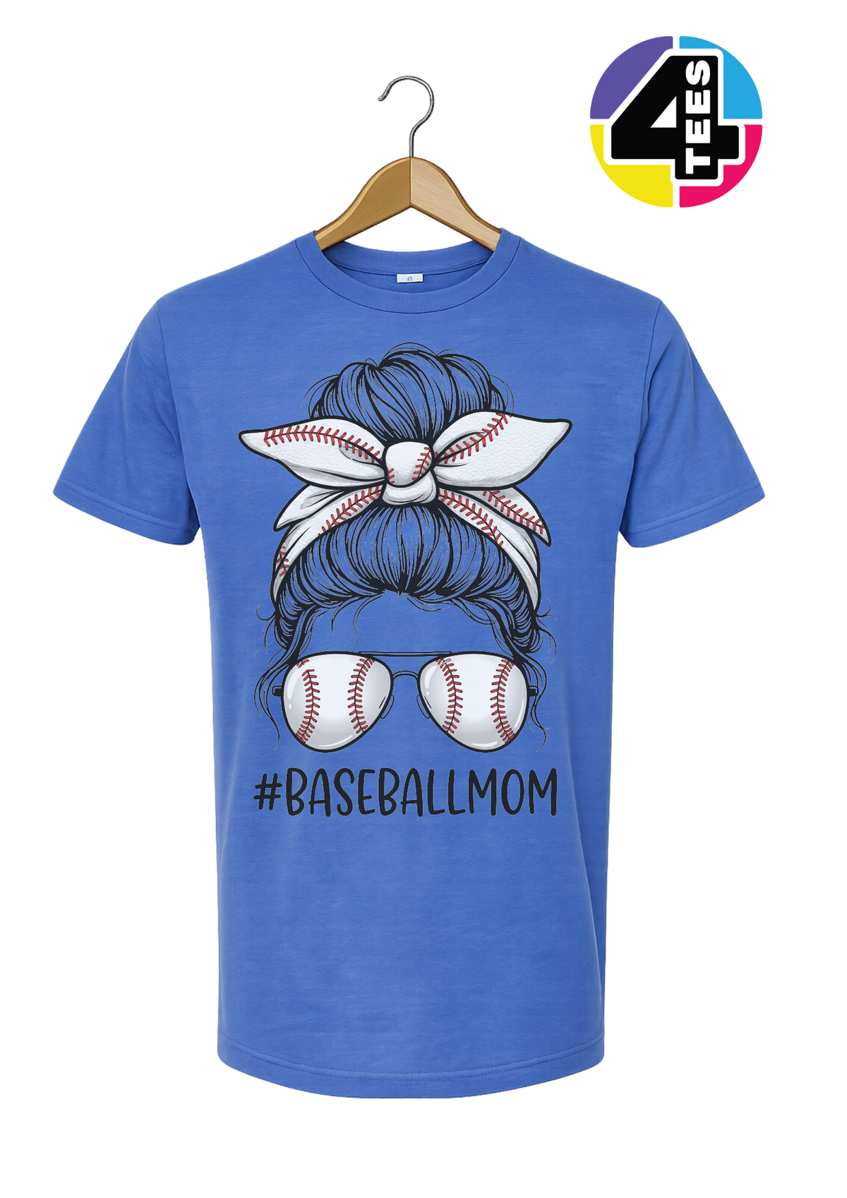 Baseball Mom Messy Bun Tee