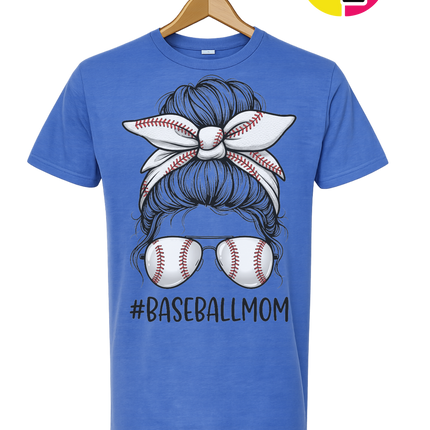 Baseball Mom Messy Bun Tee