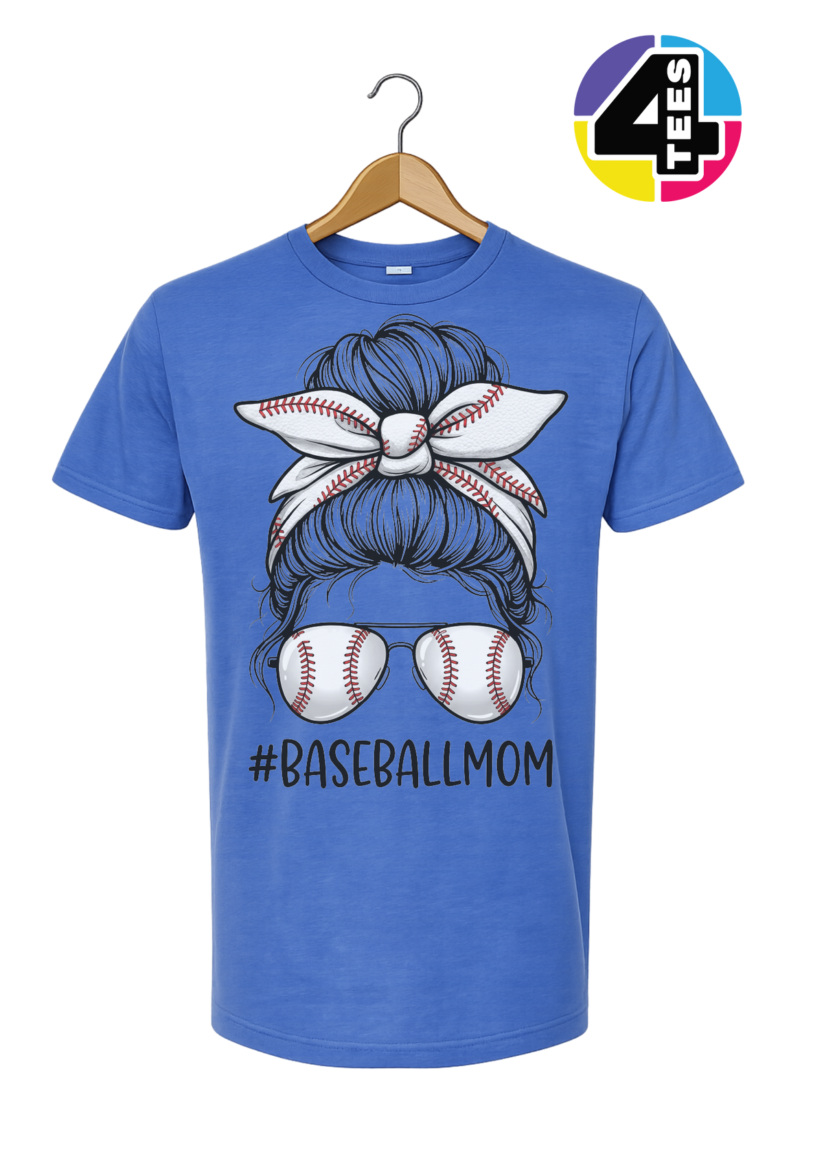 Baseball Mom Messy Bun Tee