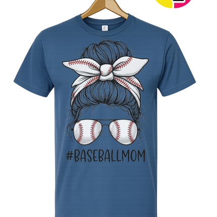 Baseball Mom Messy Bun Tee