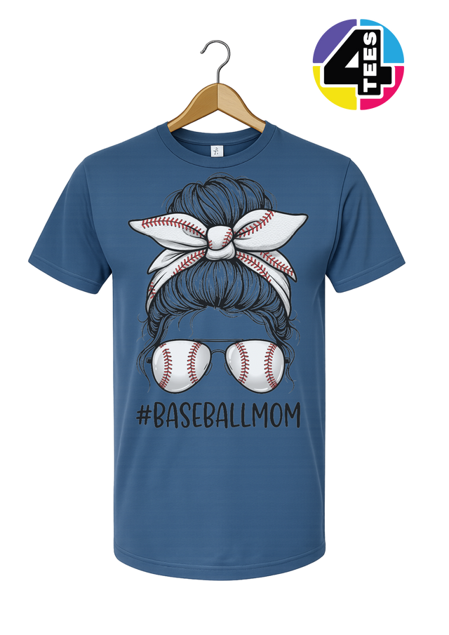 Baseball Mom Messy Bun Tee