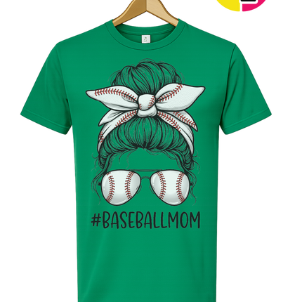 Baseball Mom Messy Bun Tee