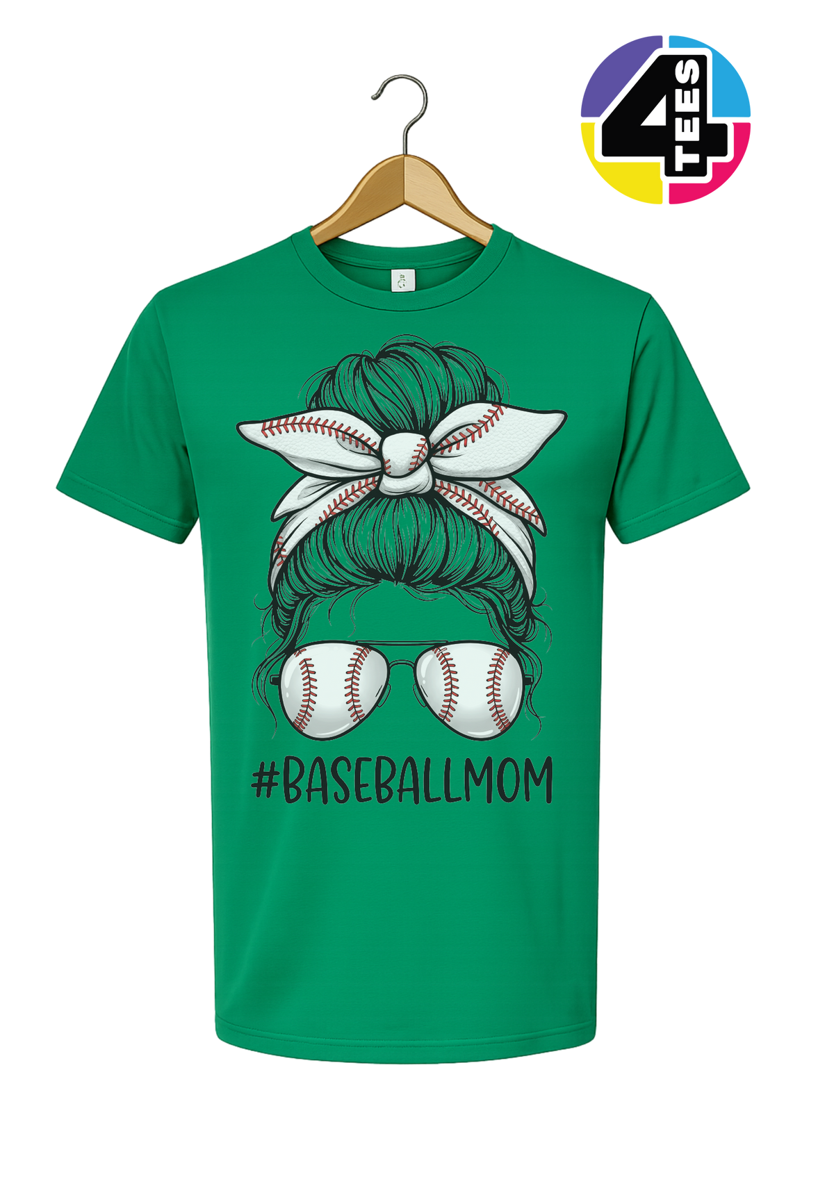 Baseball Mom Messy Bun Tee