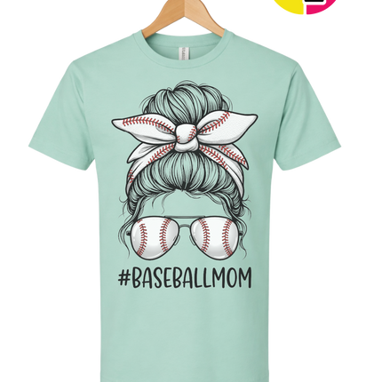 Baseball Mom Messy Bun Tee