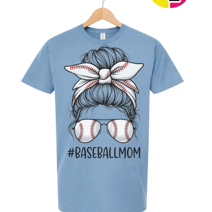 Baseball Mom Messy Bun Tee
