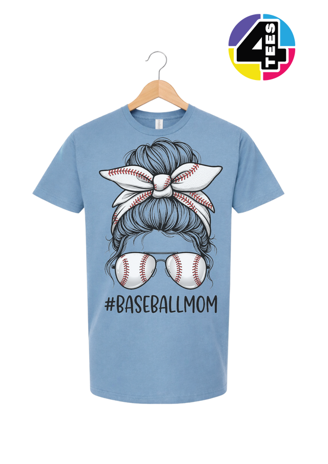 Baseball Mom Messy Bun Tee