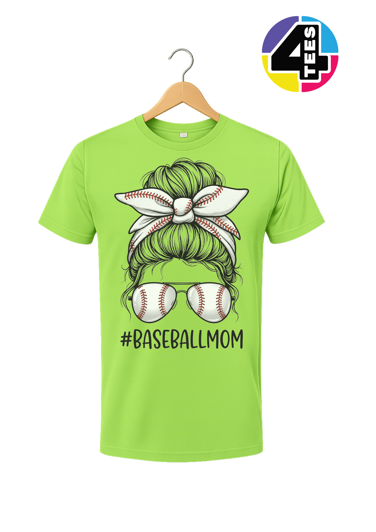 Baseball Mom Messy Bun Tee
