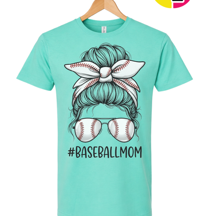 Baseball Mom Messy Bun Tee
