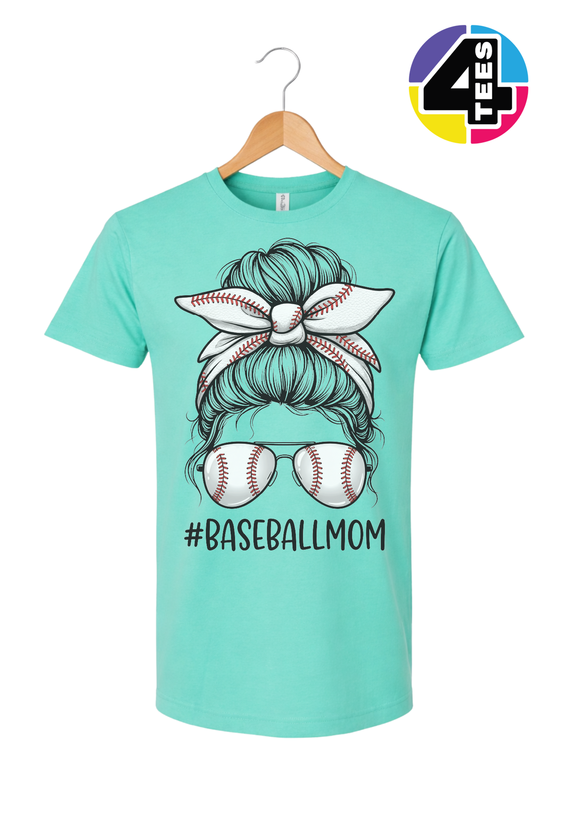 Baseball Mom Messy Bun Tee
