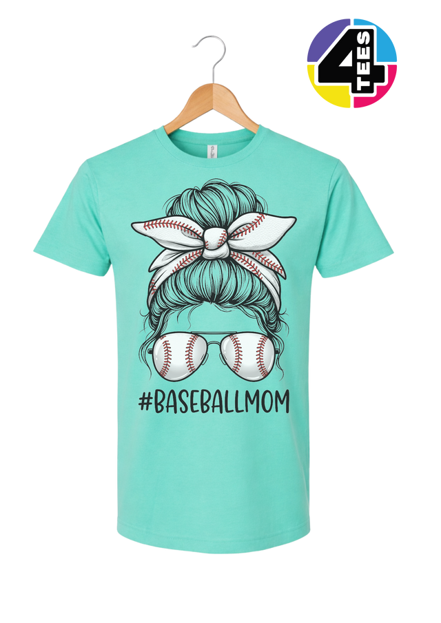 Baseball Mom Messy Bun Tee