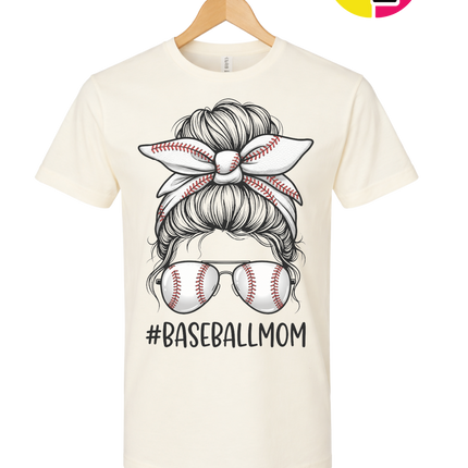 Baseball Mom Messy Bun Tee
