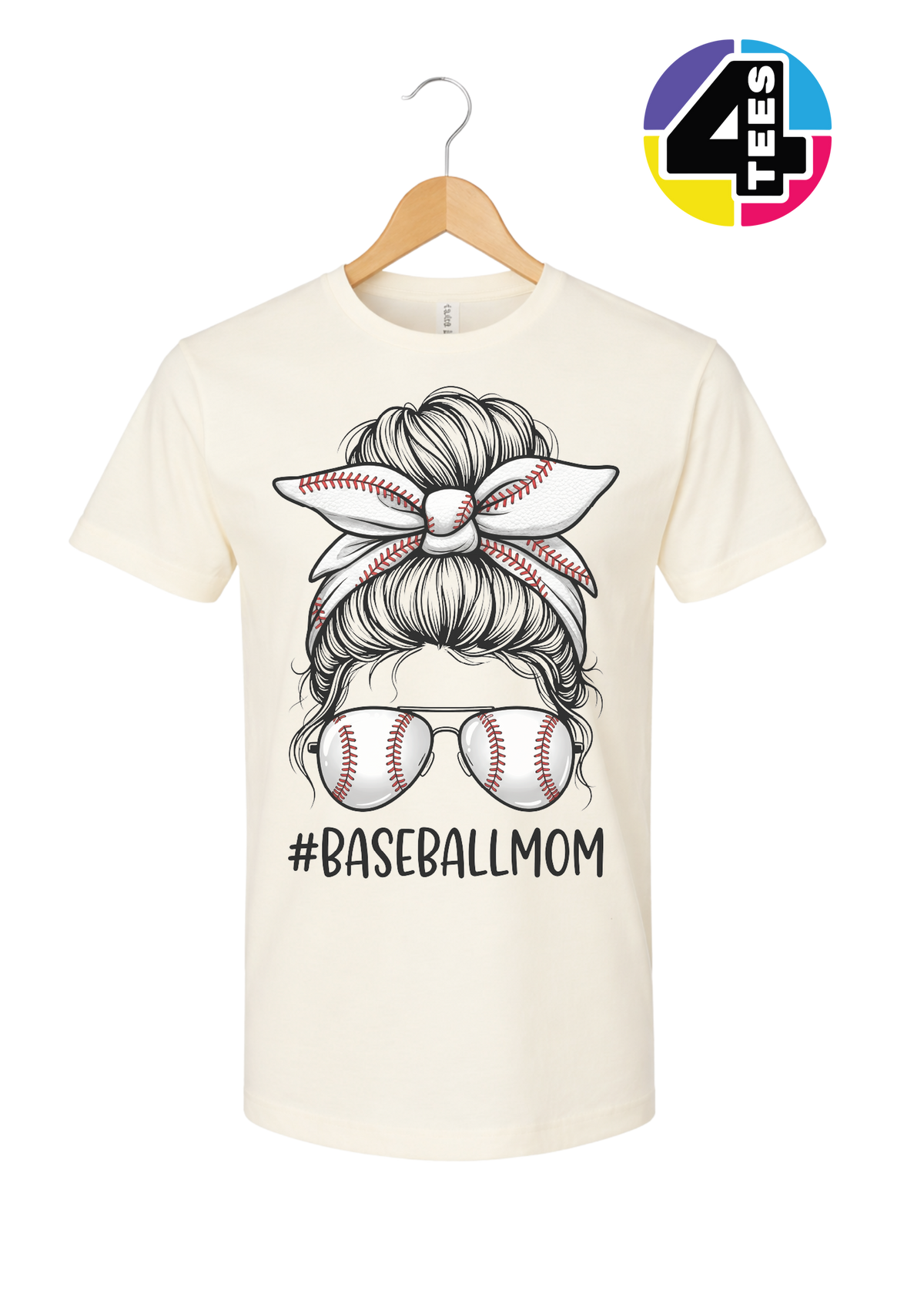 Baseball Mom Messy Bun Tee