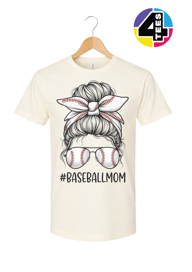Baseball Mom Messy Bun Tee