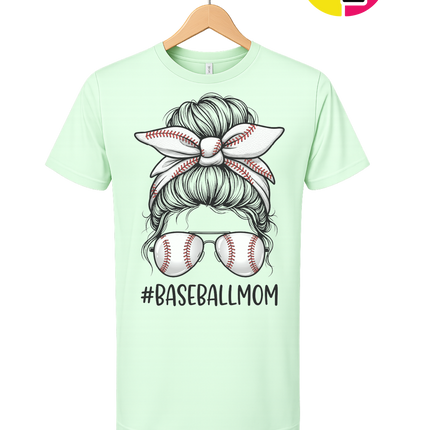 Baseball Mom Messy Bun Tee