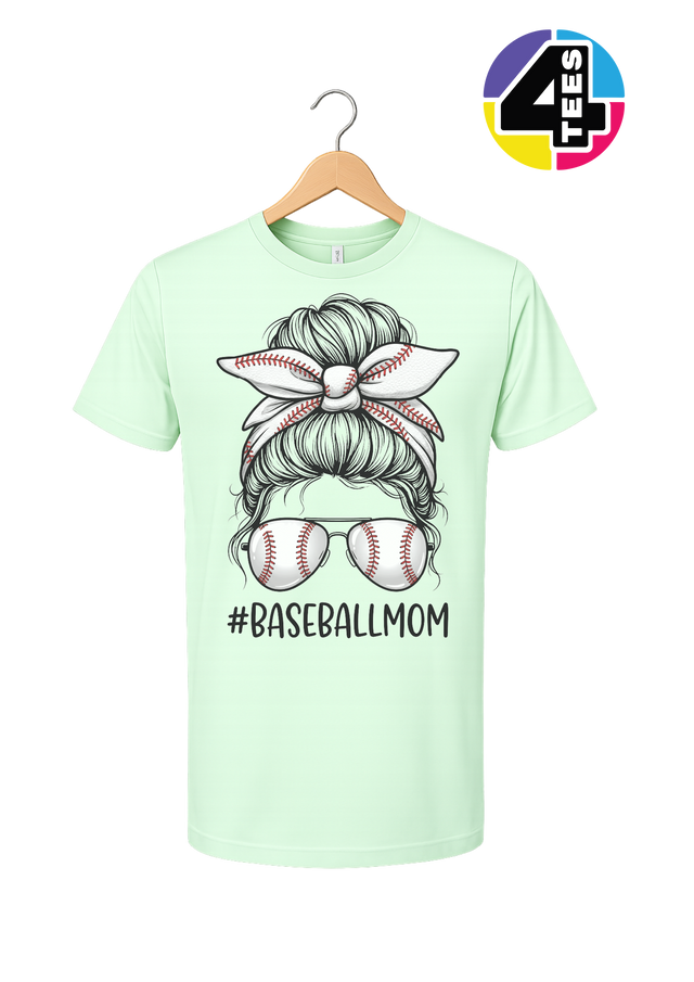 Baseball Mom Messy Bun Tee