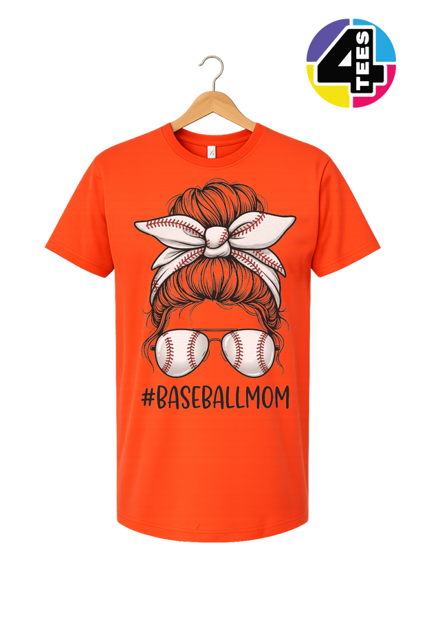 Baseball Mom Messy Bun Tee