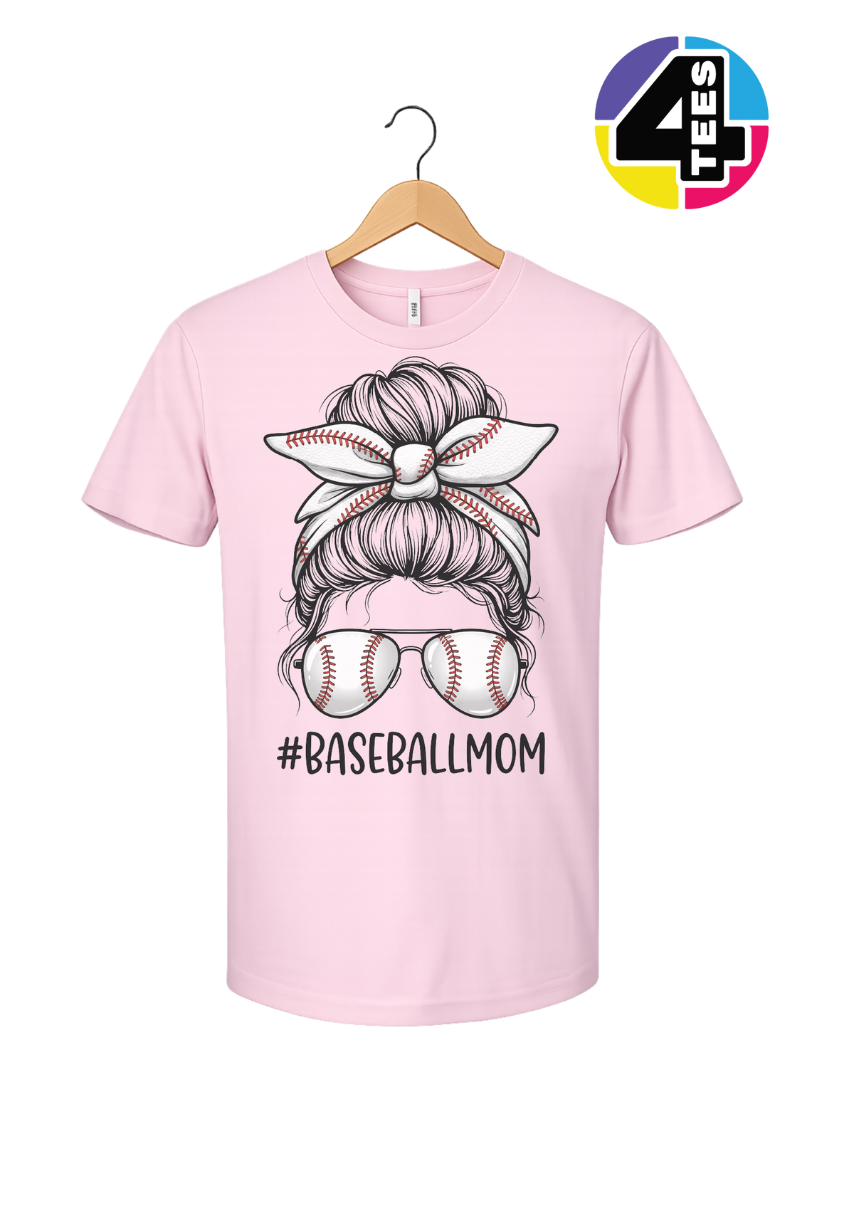 Baseball Mom Messy Bun Tee