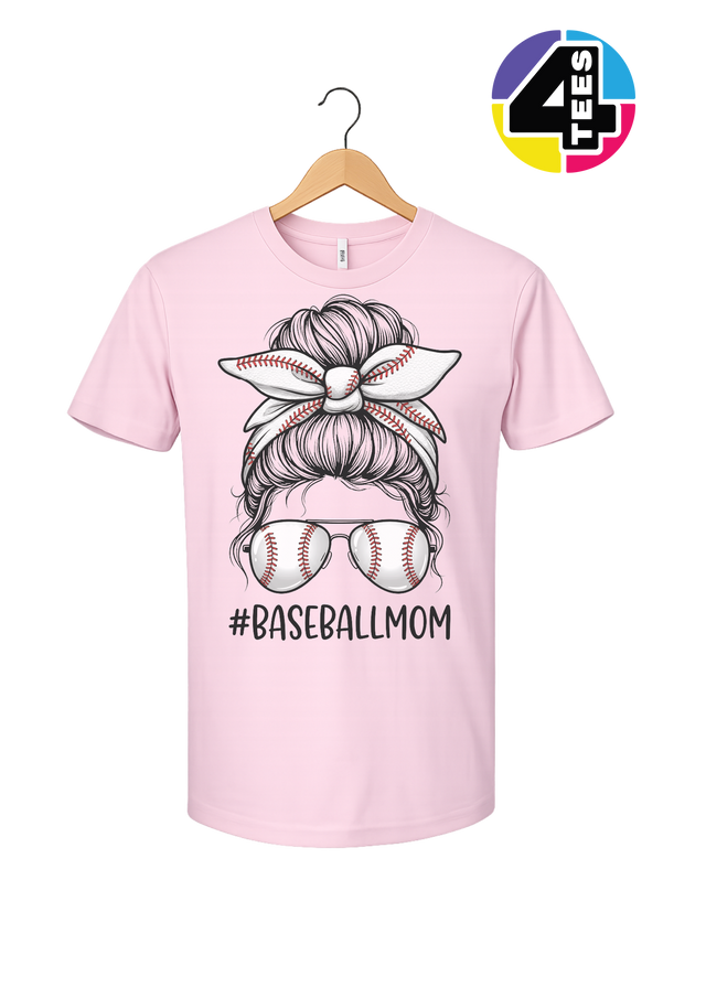 Baseball Mom Messy Bun Tee